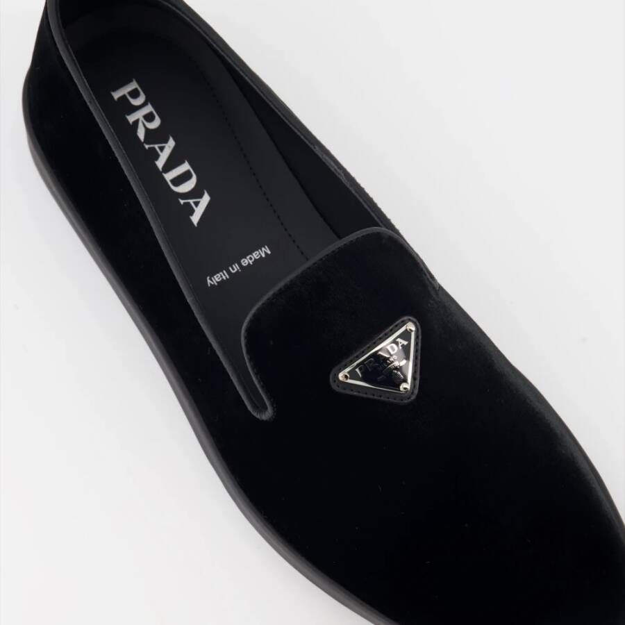 Prada Velours Instappers Black Heren