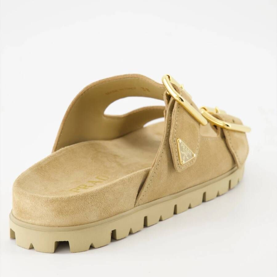 Prada Velvet sandalen met verstelbare bandjes Beige Dames