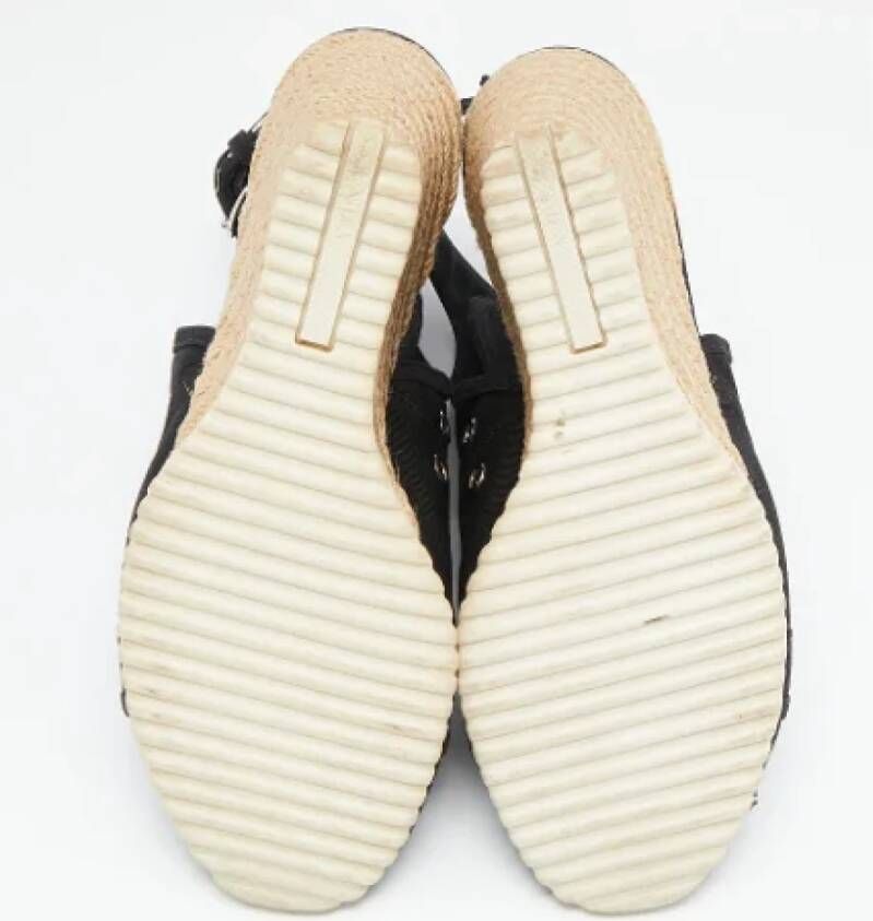 Prada Vintage Pre-owned Canvas sandals Black Dames