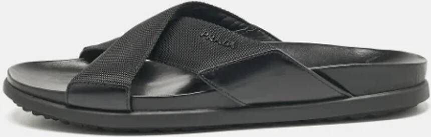 Prada Vintage Pre-owned Canvas sandals Black Heren