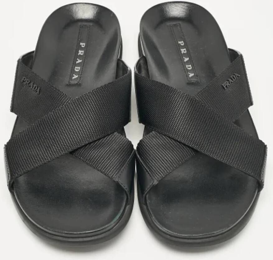 Prada Vintage Pre-owned Canvas sandals Black Heren