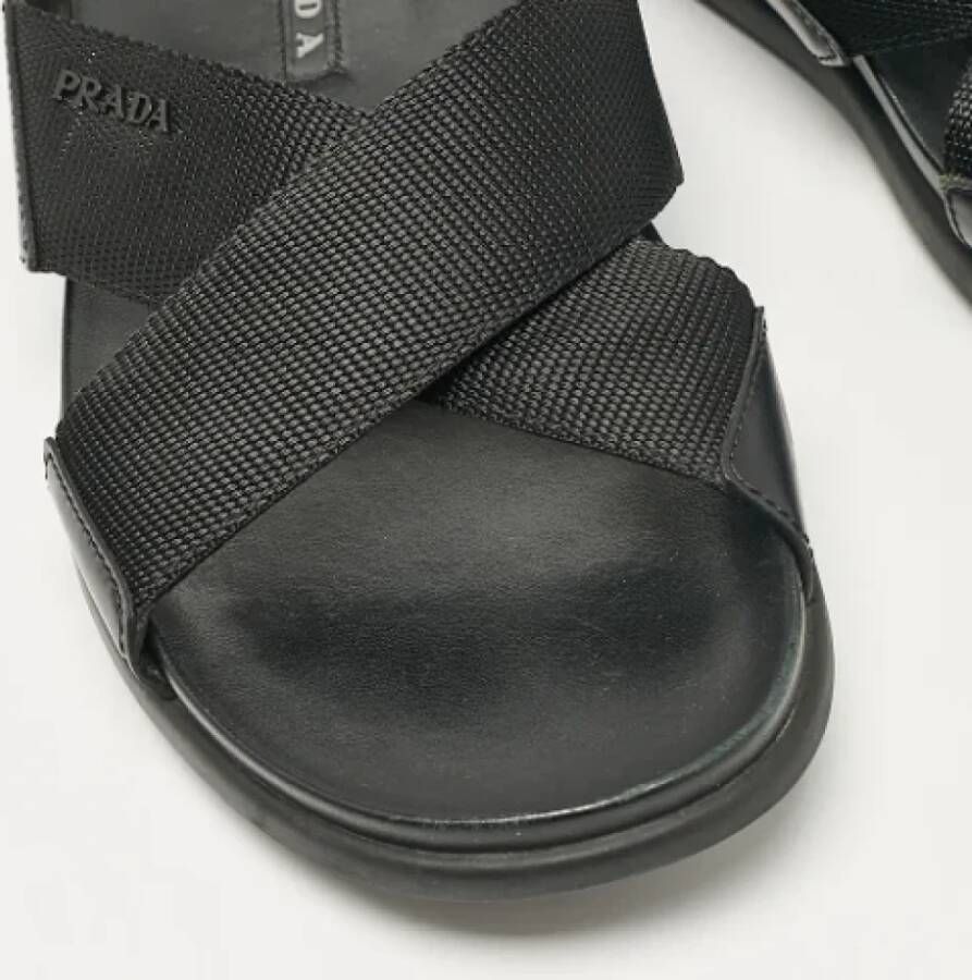 Prada Vintage Pre-owned Canvas sandals Black Heren