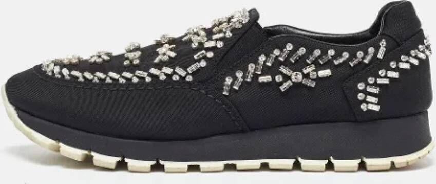 Prada Vintage Pre-owned Canvas sneakers Black Dames