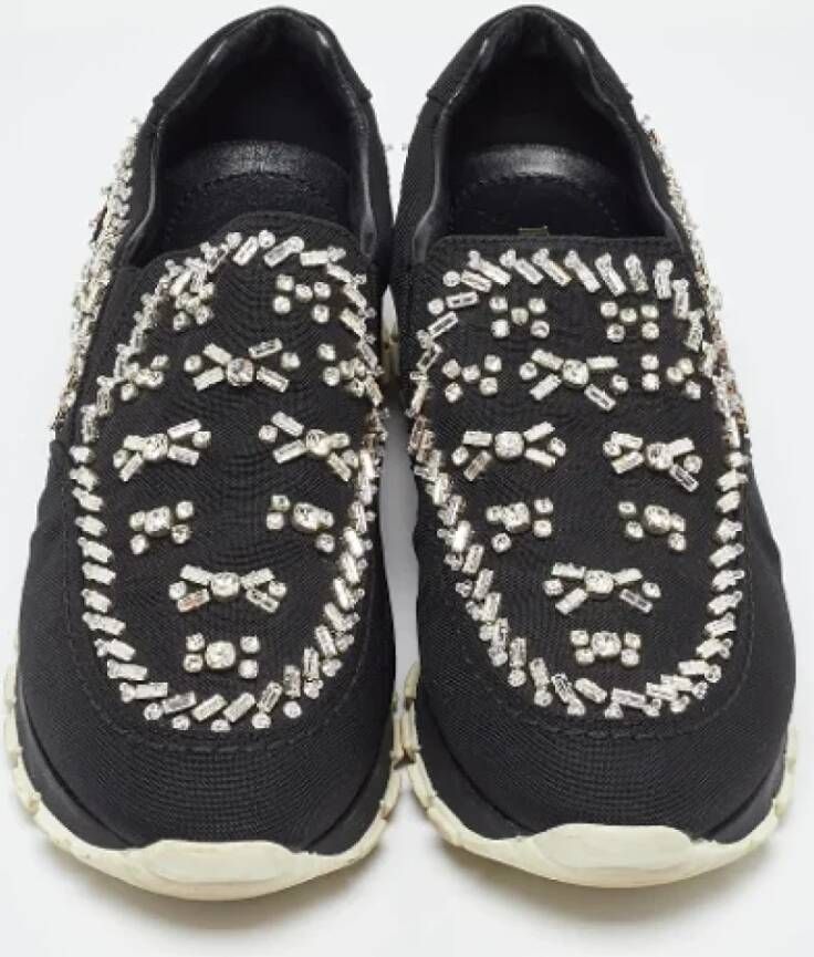 Prada Vintage Pre-owned Canvas sneakers Black Dames