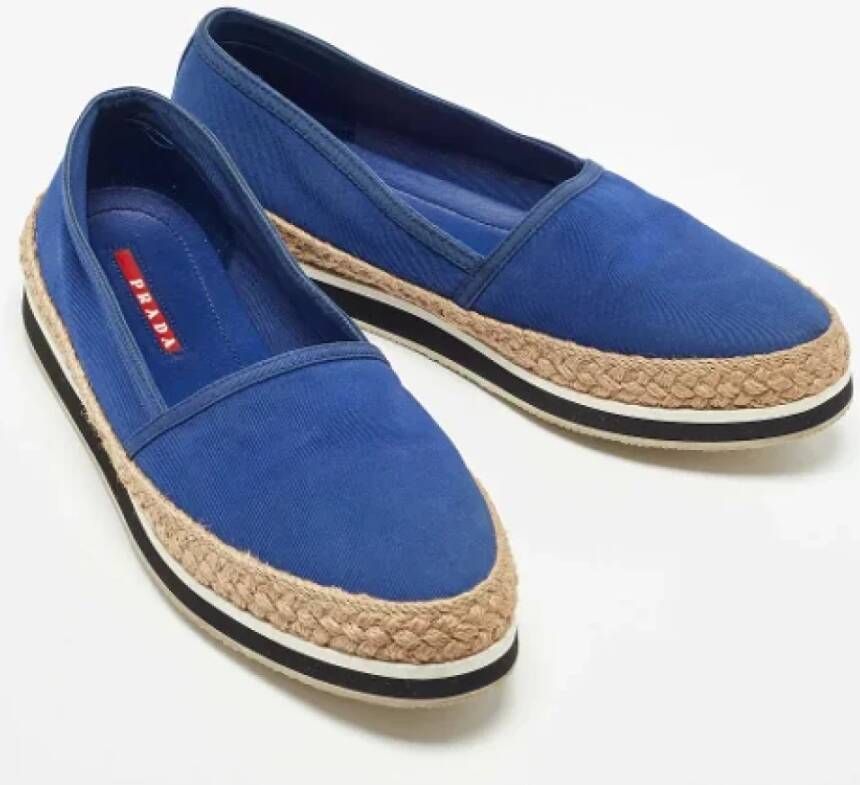 Prada Vintage Pre-owned Canvas sneakers Blue Dames