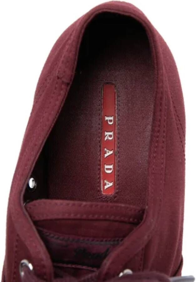Prada Vintage Pre-owned Canvas sneakers Red Dames