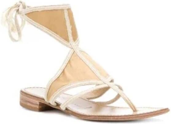 Prada Vintage Pre-owned Cotton sandals Beige Dames