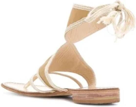 Prada Vintage Pre-owned Cotton sandals Beige Dames
