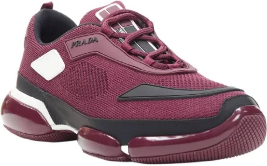 Prada Vintage Pre-owned Cotton sneakers Red Heren
