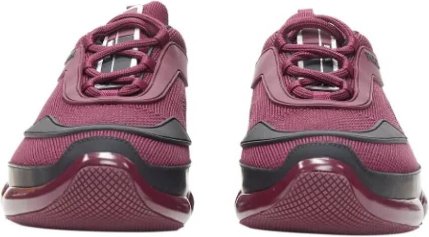 Prada Vintage Pre-owned Cotton sneakers Red Heren