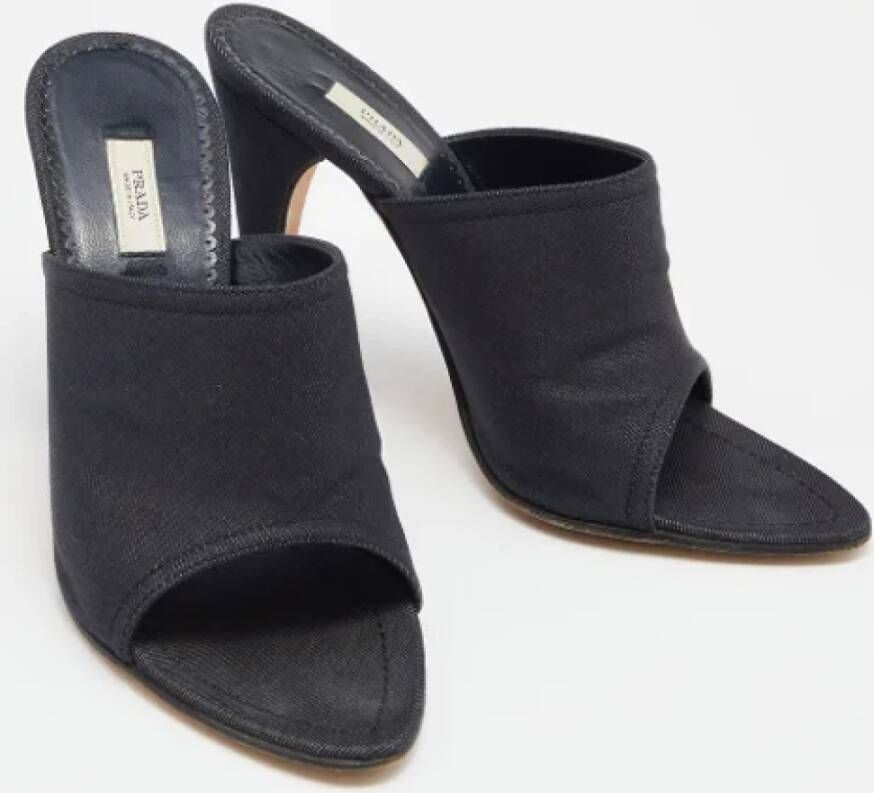 Prada Vintage Pre-owned Denim sandals Blue Dames