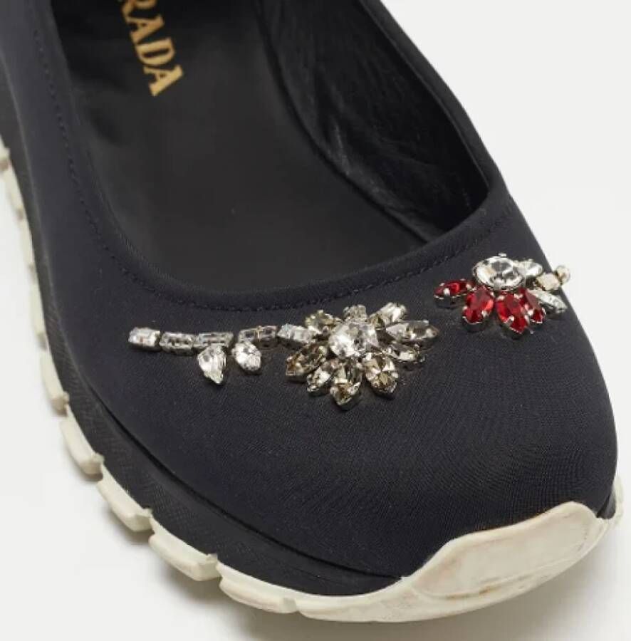 Prada Vintage Pre-owned Fabric flats Black Dames