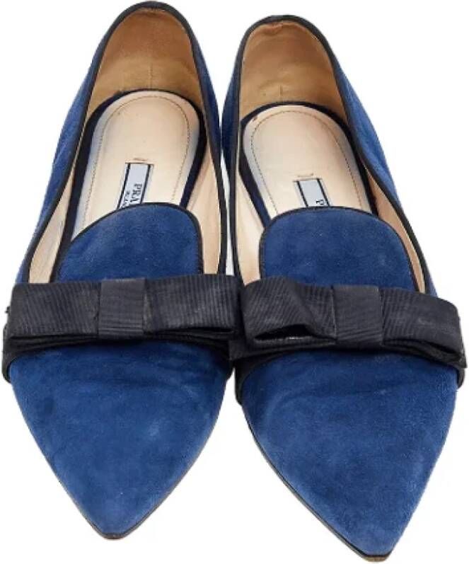 Prada Vintage Pre-owned Fabric flats Blue Dames