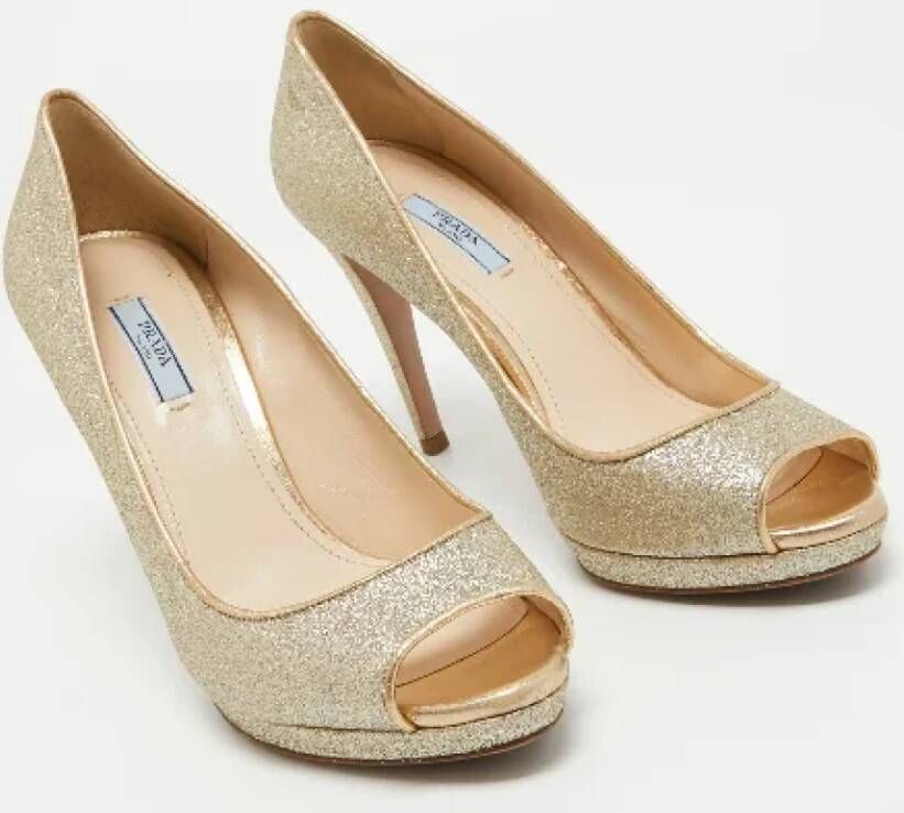 Prada Vintage Pre-owned Fabric heels Yellow Dames