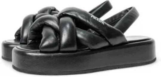 Prada Vintage Pre-owned Fabric sandals Black Dames