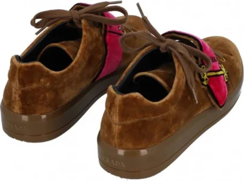 Prada Vintage Pre-owned Fabric sneakers Brown Dames