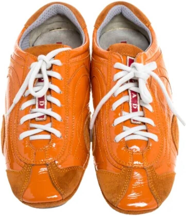 Prada Vintage Pre-owned Fabric sneakers Orange Dames