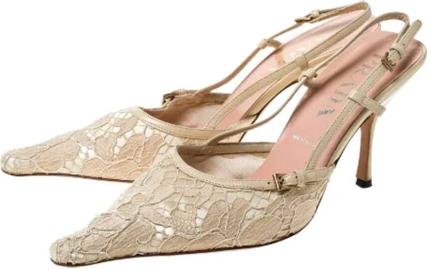 Prada Vintage Pre-owned Lace sandals Beige Dames
