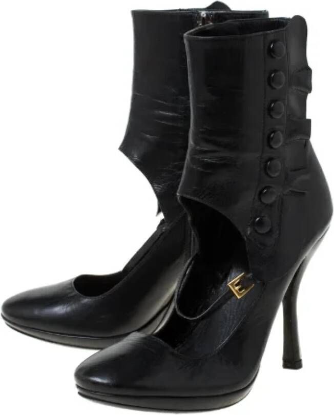 Prada Vintage Pre-owned Leather boots Black Dames