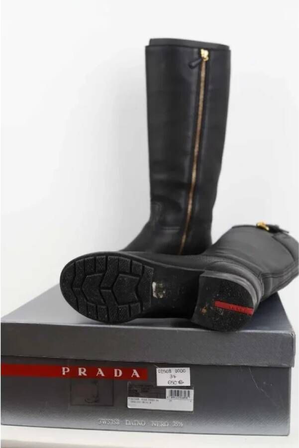 Prada Vintage Pre-owned Leather boots Black Dames