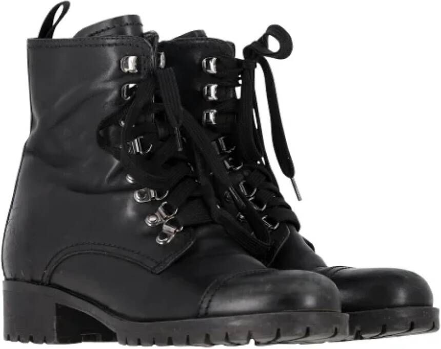 Prada Vintage Pre-owned Leather boots Black Dames