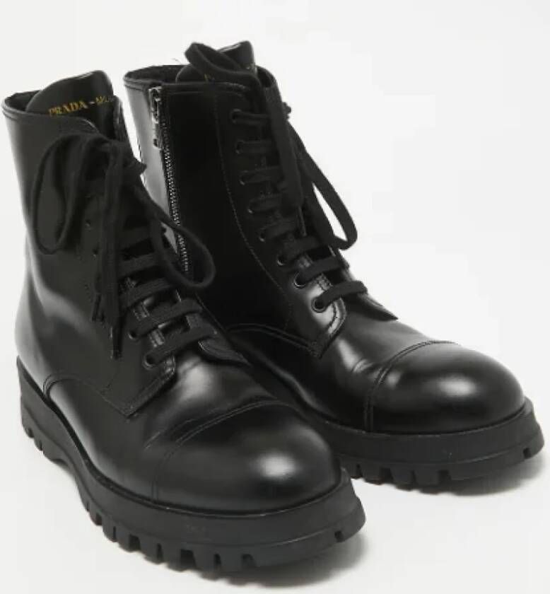 Prada Vintage Pre-owned Leather boots Black Heren