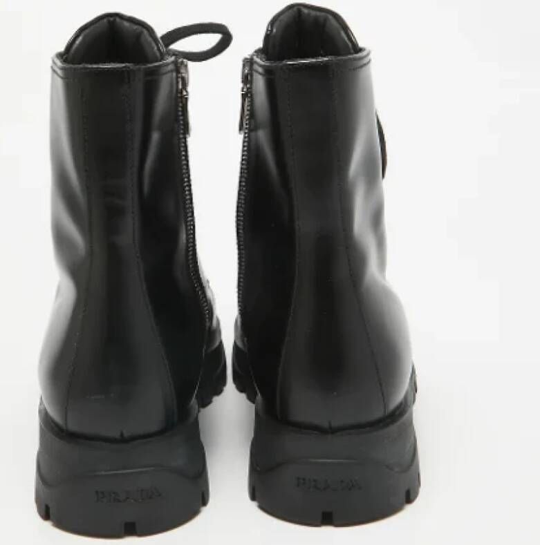 Prada Vintage Pre-owned Leather boots Black Heren