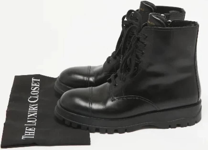 Prada Vintage Pre-owned Leather boots Black Heren