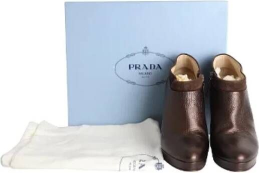 Prada Vintage Pre-owned Leather boots Brown Dames