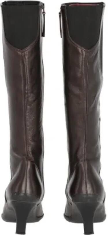 Prada Vintage Pre-owned Leather boots Brown Dames