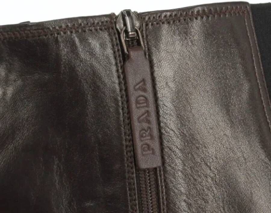 Prada Vintage Pre-owned Leather boots Brown Dames