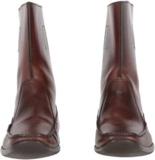 Prada Vintage Pre-owned Leather boots Brown Heren