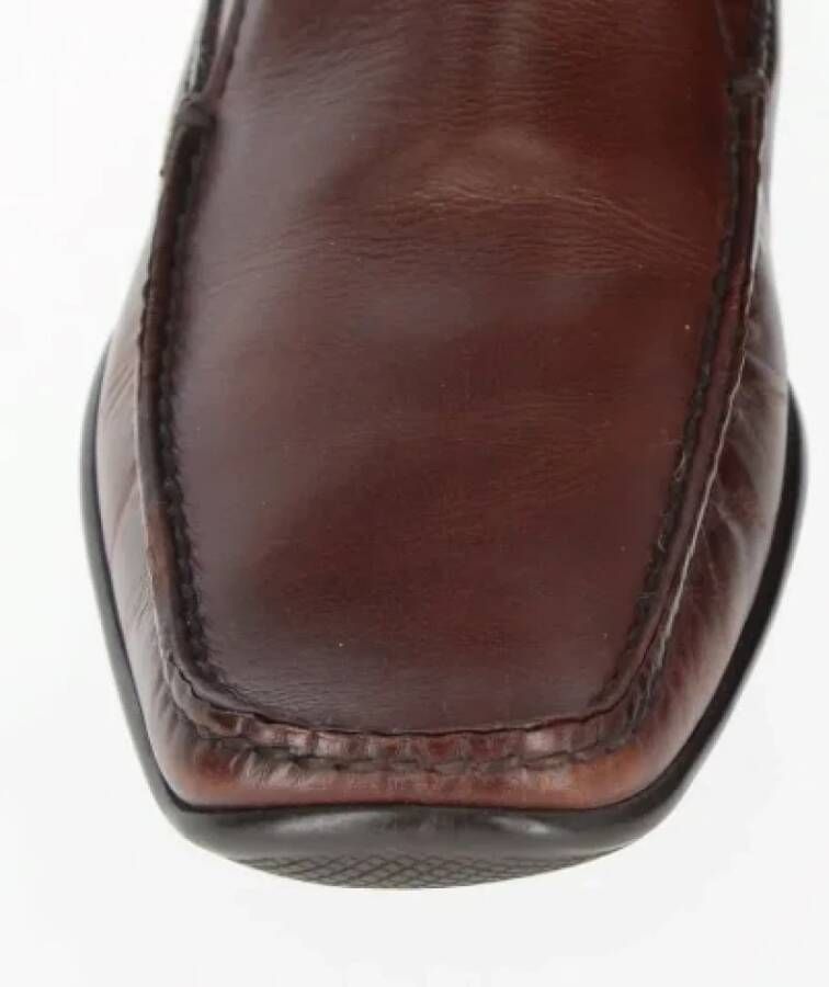Prada Vintage Pre-owned Leather boots Brown Heren