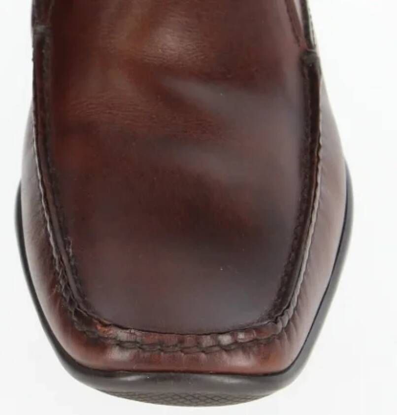 Prada Vintage Pre-owned Leather boots Brown Heren