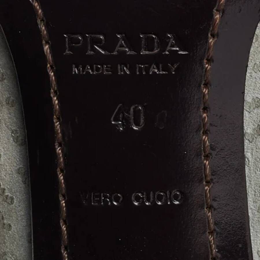 Prada Vintage Pre-owned Leather boots Gray Dames