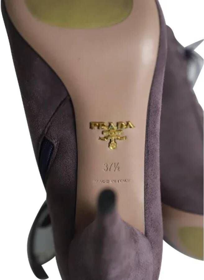 Prada Vintage Pre-owned Leather boots Purple Dames