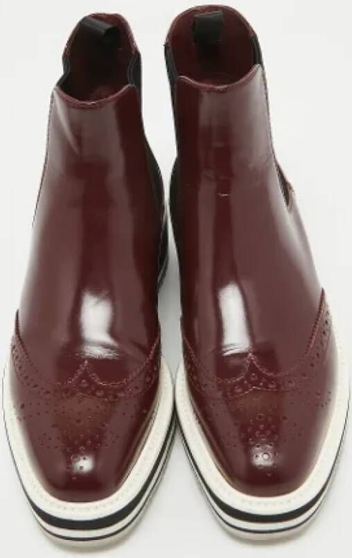 Prada Vintage Pre-owned Leather boots Red Dames