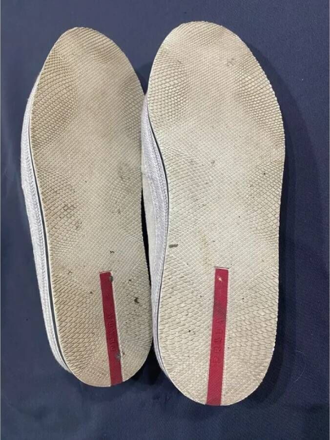 Prada Vintage Pre-owned Leather flats Beige Dames