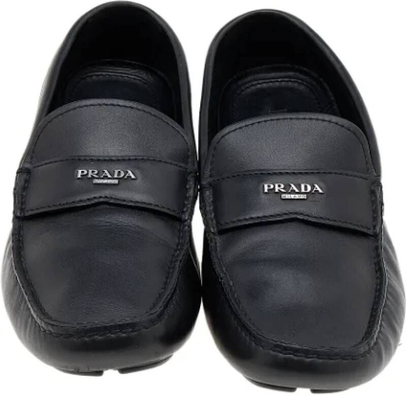 Prada Vintage Pre-owned Leather flats Black Dames