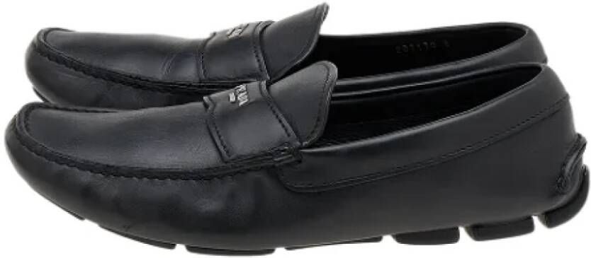 Prada Vintage Pre-owned Leather flats Black Dames