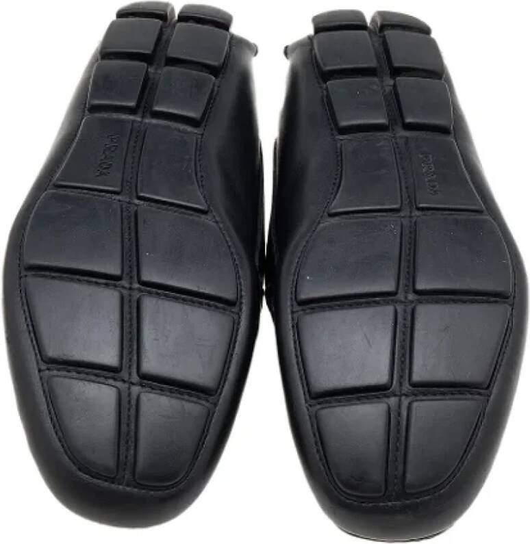 Prada Vintage Pre-owned Leather flats Black Dames