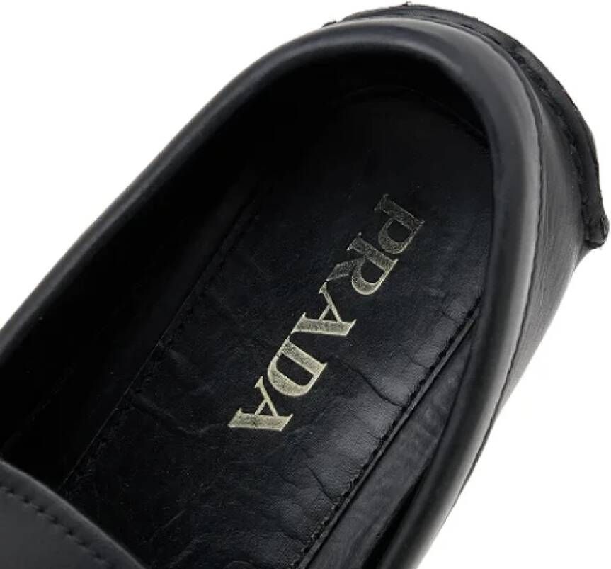 Prada Vintage Pre-owned Leather flats Black Dames