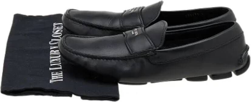 Prada Vintage Pre-owned Leather flats Black Dames