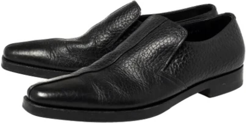 Prada Vintage Pre-owned Leather flats Black Dames