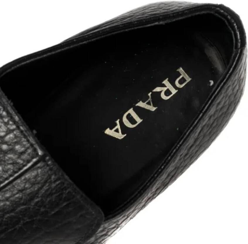 Prada Vintage Pre-owned Leather flats Black Dames