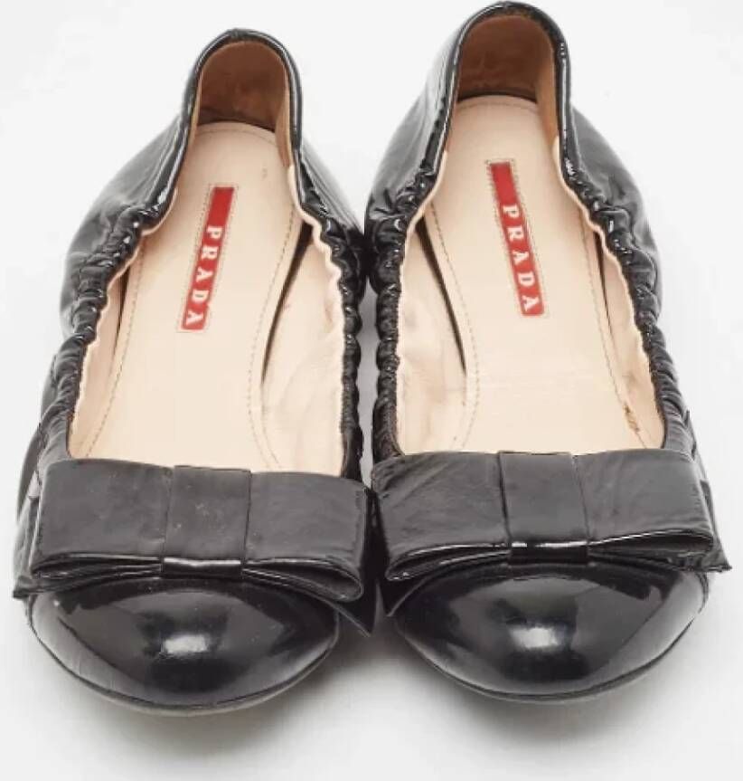 Prada Vintage Pre-owned Leather flats Black Dames