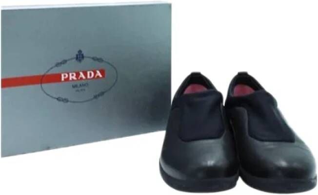 Prada Vintage Pre-owned Leather flats Black Dames