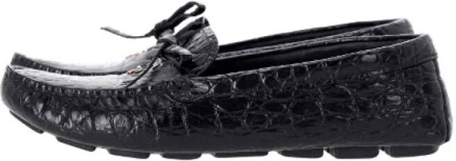 Prada Vintage Pre-owned Leather flats Black Dames