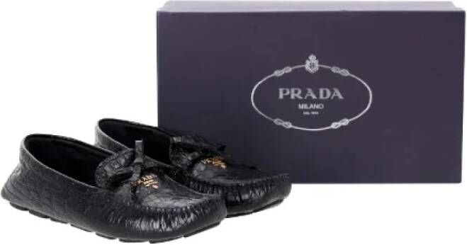 Prada Vintage Pre-owned Leather flats Black Dames