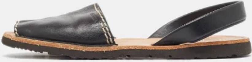 Prada Vintage Pre-owned Leather flats Black Dames